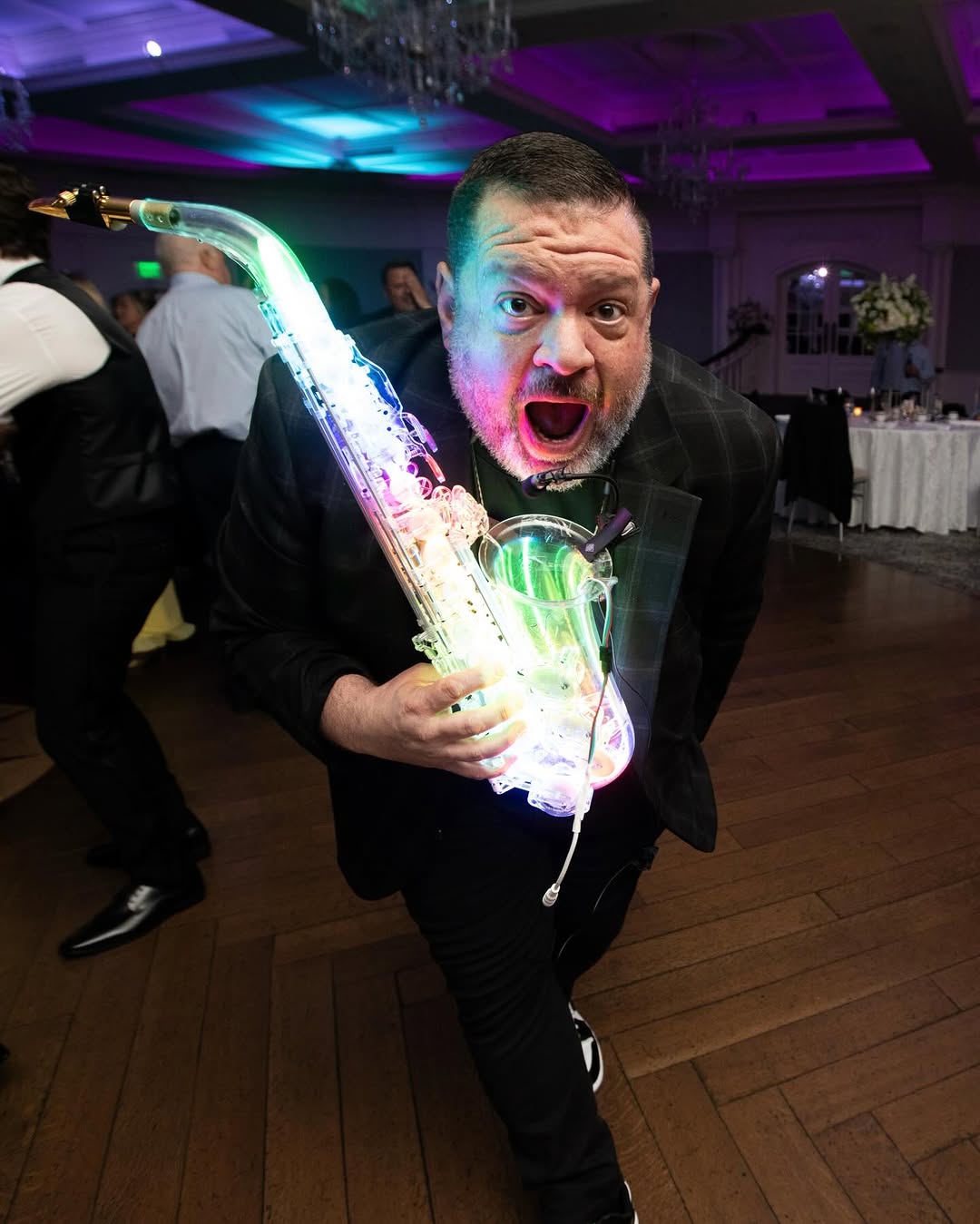 Glenn Frank with LED saxophone